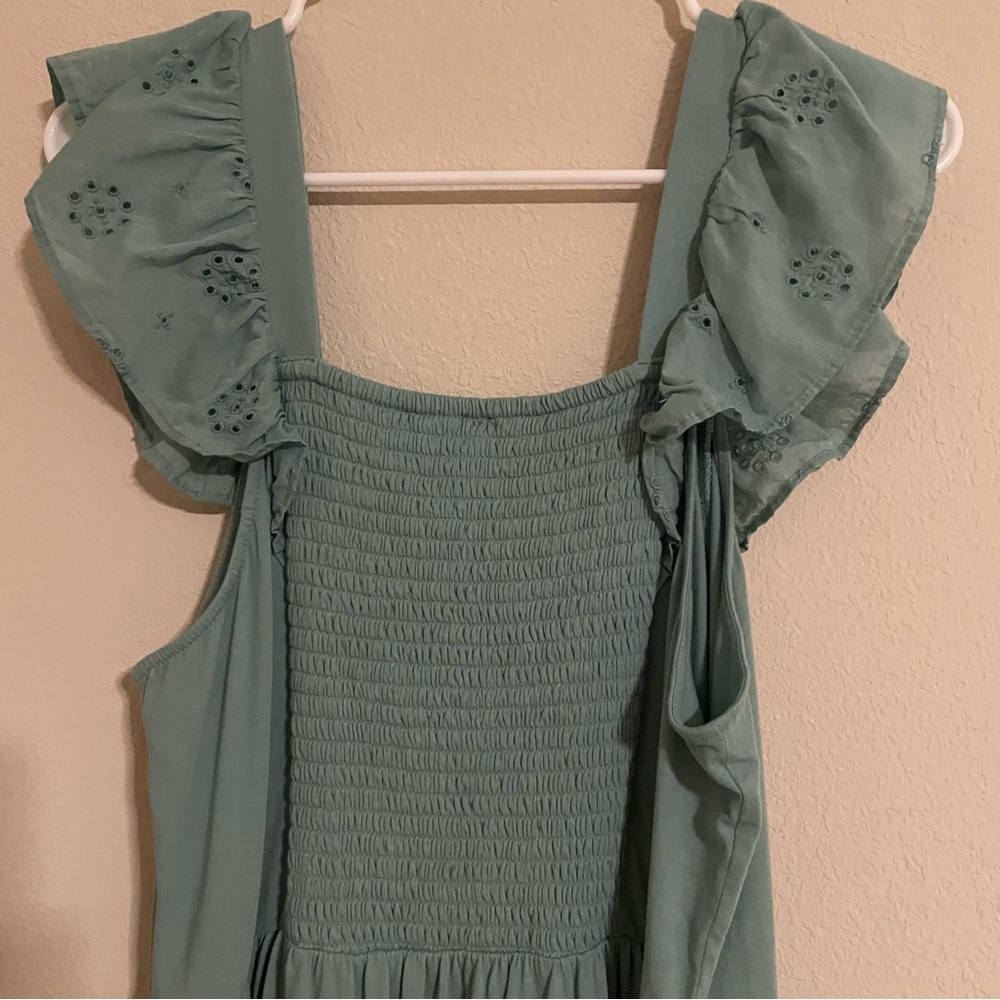 J Crew Eyelet Knit Cotton Midi Dress Size Large - Picture 6 of 9